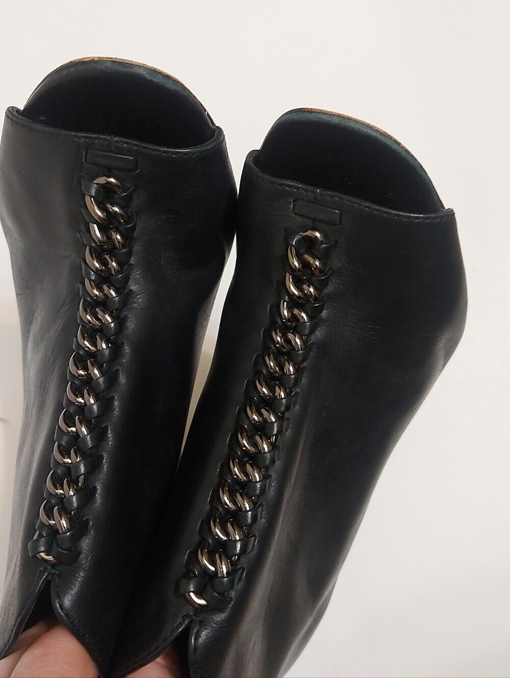 Coach women's black leather heeled shoes, size 8.5